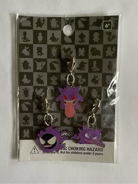 2014 Pokemon Center metal charms Ghastly, Haunter & Gengar